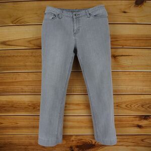 St. John's Bay Jeans Straight Leg Mid Rise‎ Womens Sz 10 Gray Cotton Blend Denim